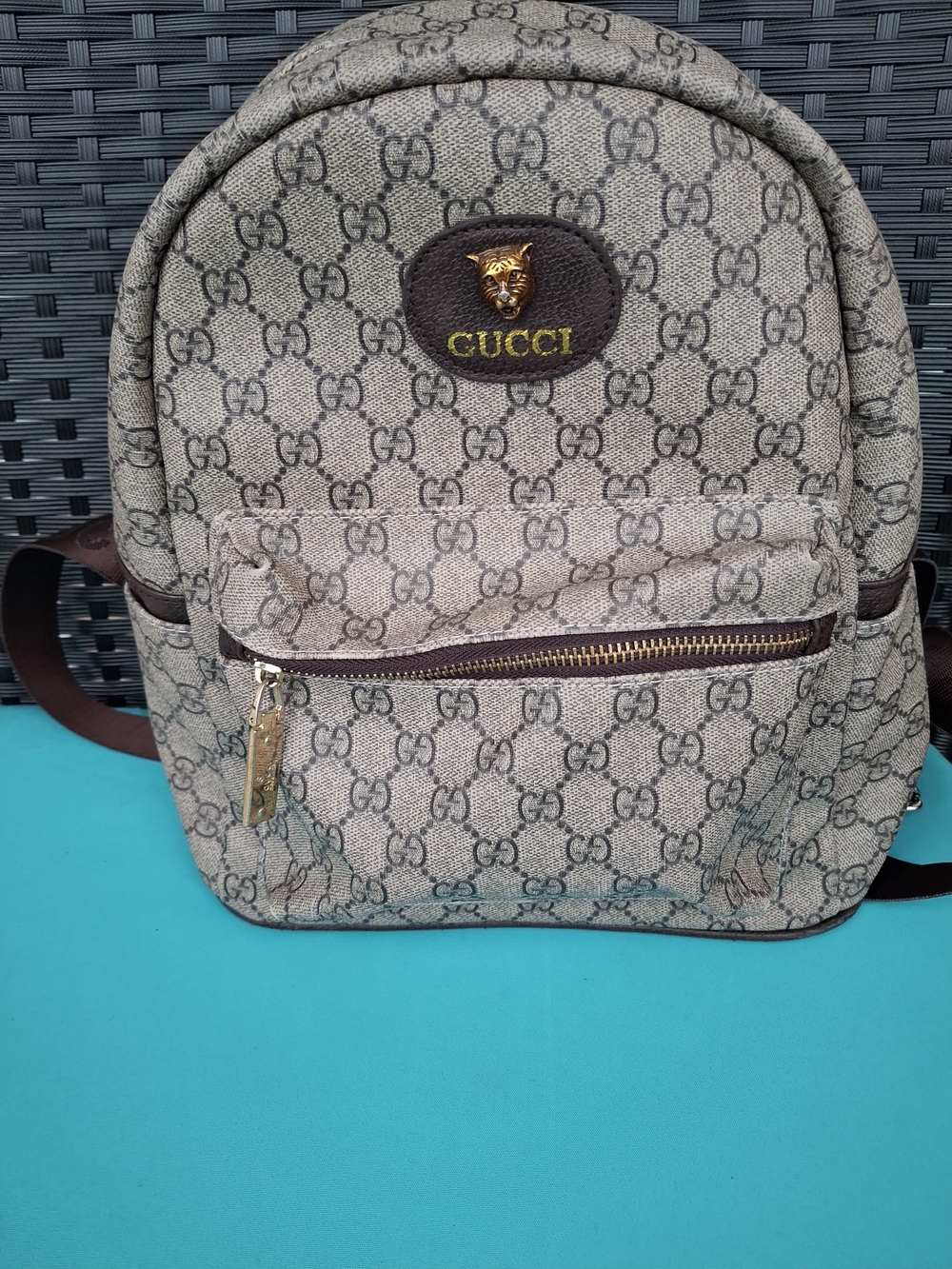 Gucci Beige GG Supreme Canvas Mini Backpack